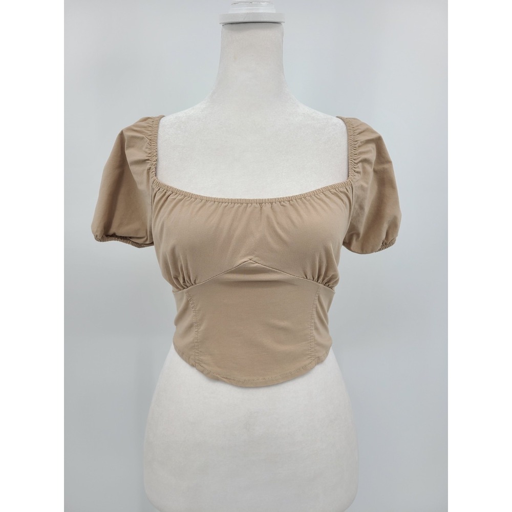 Y2k Babydoll Basque Crop Top S Women Milkmaid Cottagecore Fairy Western Coquette